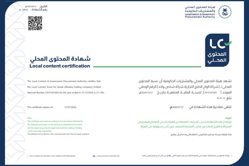 Local content certification